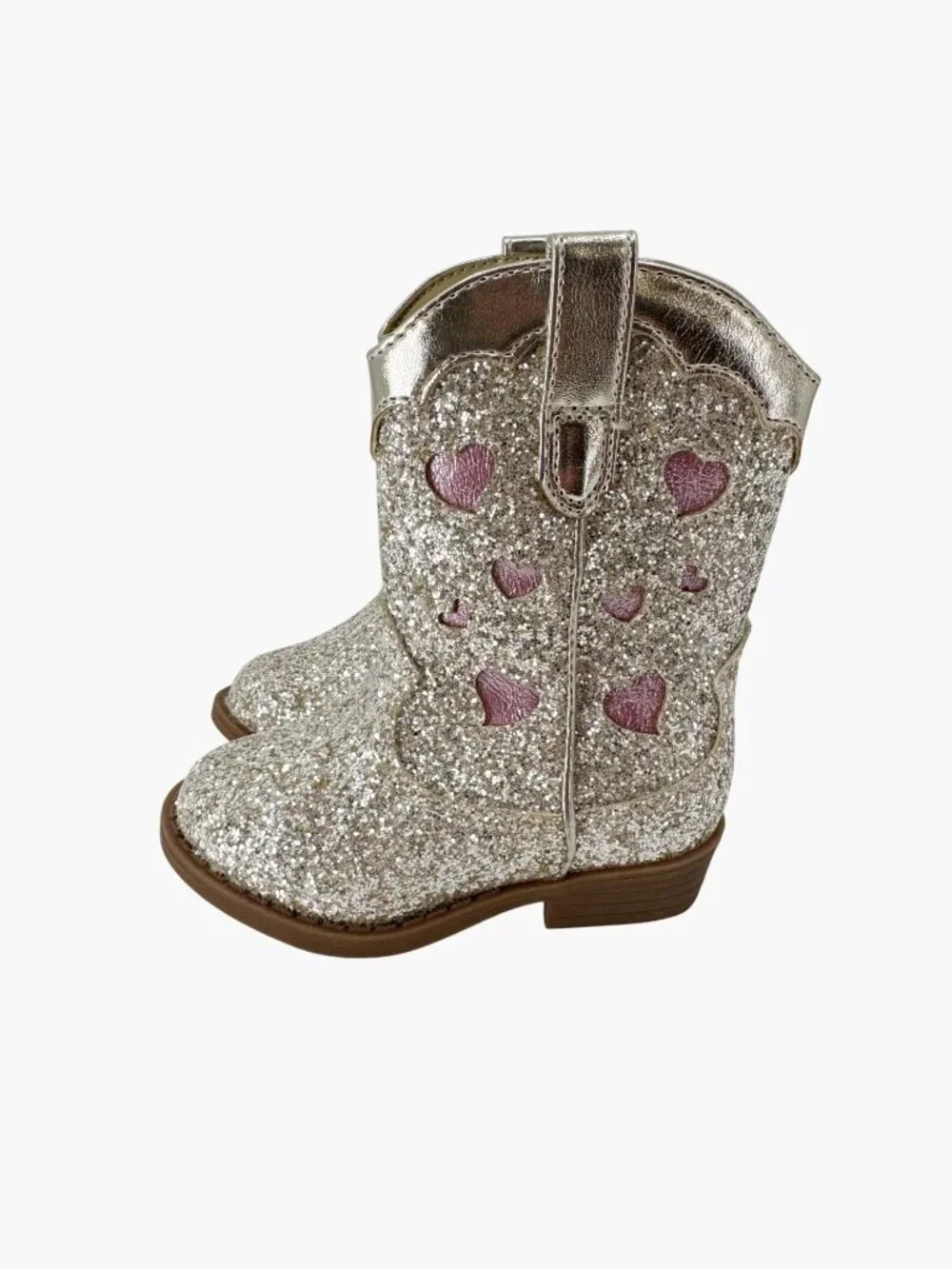 NEW  Cat & Jack Toddler Dallas Glitter Western Boots - Gold - Size 5